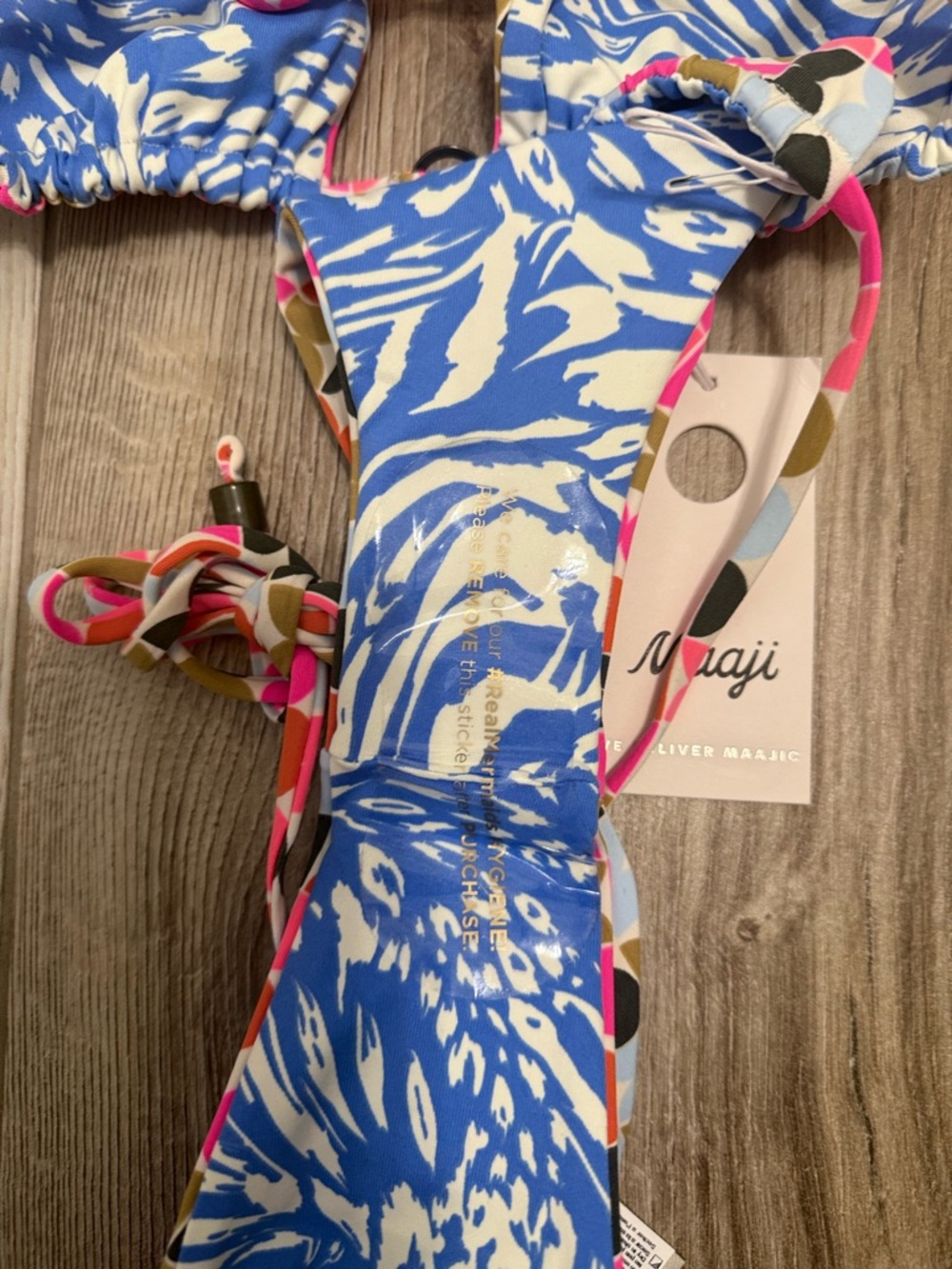 Maaji Pink Multi Geometric String Bikini Set NWT - Picture 8 of 11